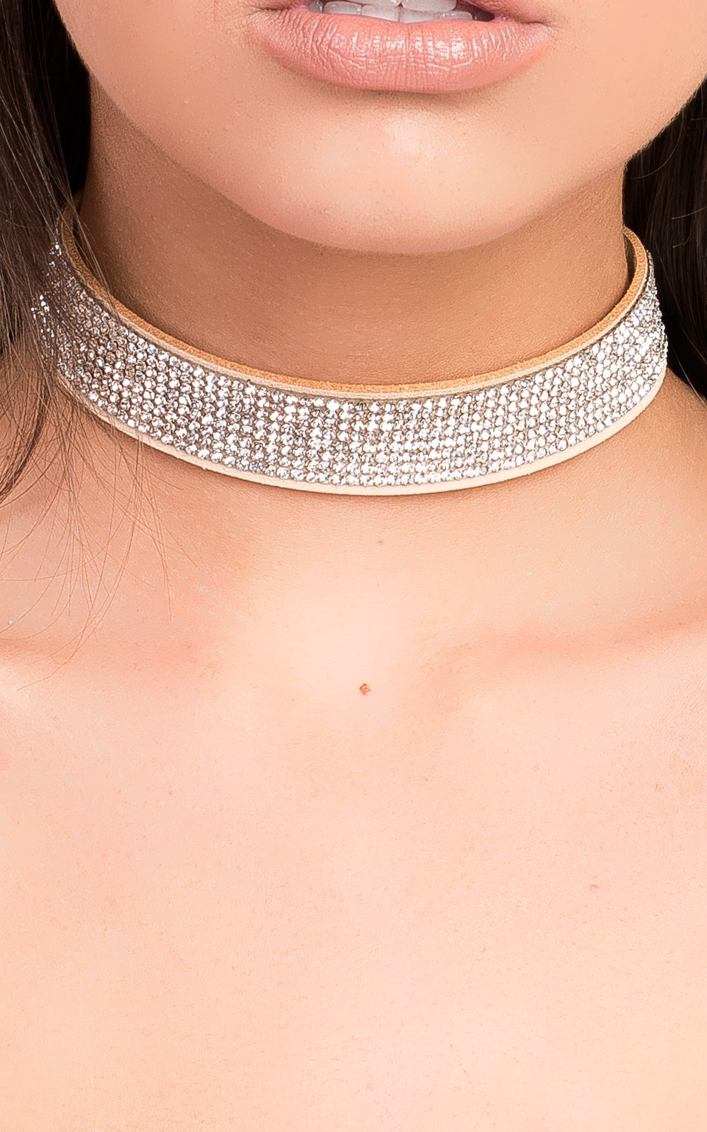 Suede Diamante Choker