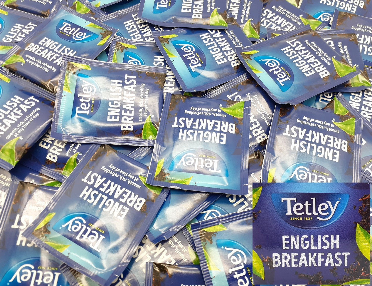 Tetley Tea Bags Individual Enveloped Sachets Tagged Classic Flavoured Selections