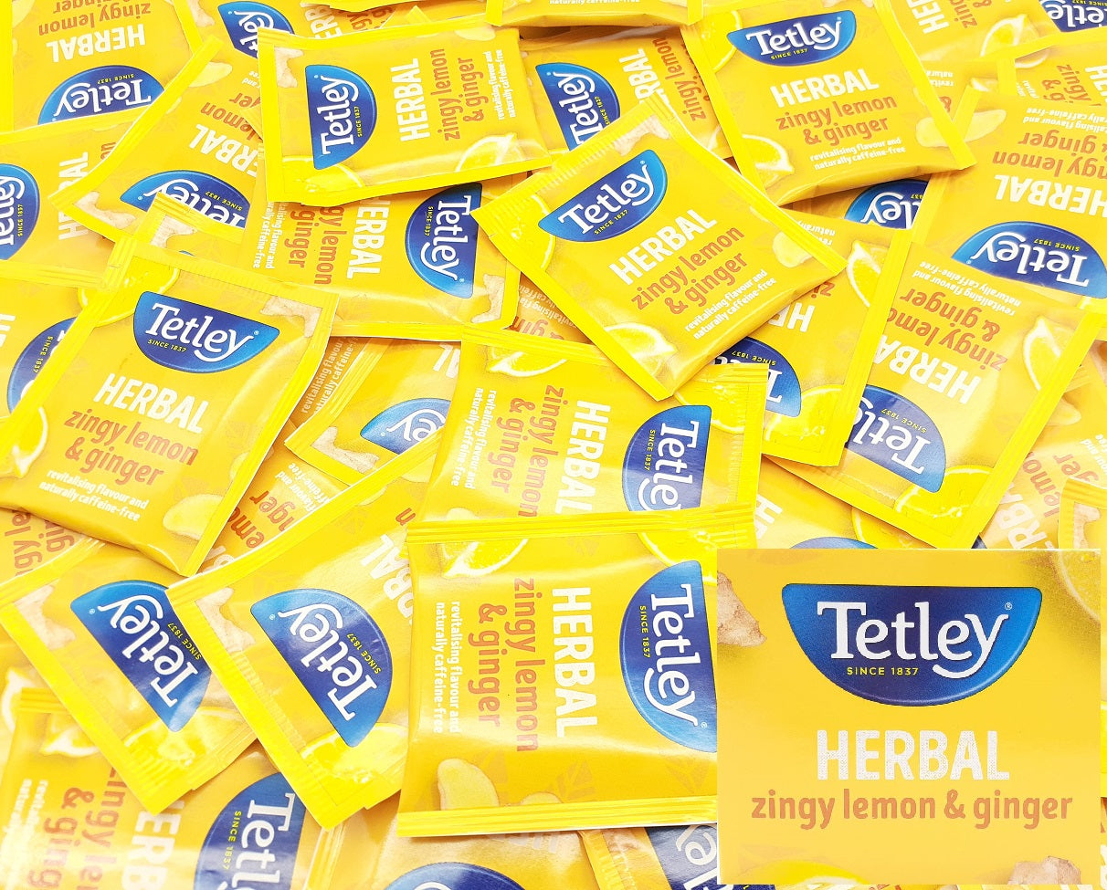 Tetley Tea Bags Individual Enveloped Sachets Tagged Classic Flavoured Selections