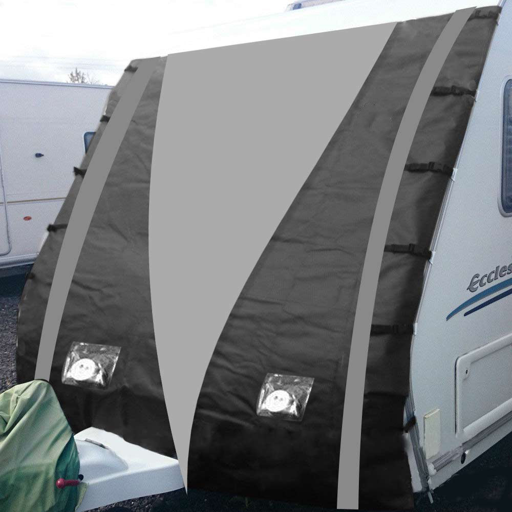 210D Caravan Front Towing Protector Covers Towing Cover Protector Universal Shield Guard - Black + Gray210D Caravan Front Towing Protector Covers Towing Cover Protector Universal Shield Guard - Black + Gray