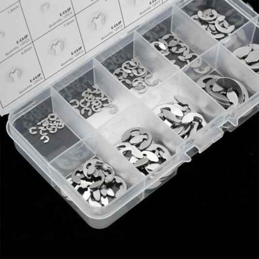 120 pcs Assorted M1.5 - M10mm Stainless Steel E Clips Kit Retaining Ring