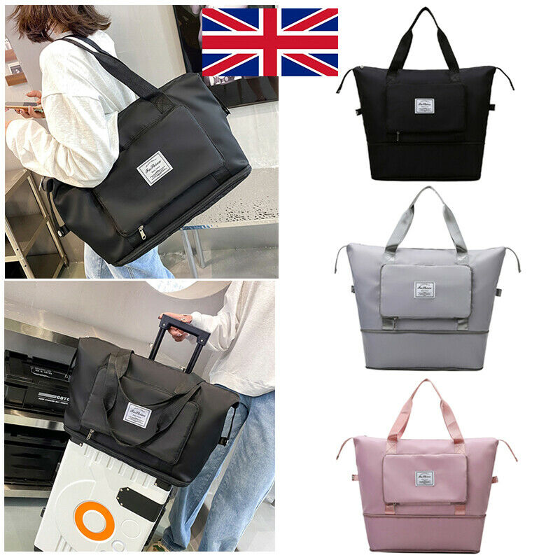 Large Capacity Folding Waterproof Multi Travel Bag Handbag Duffle Bag for Women - Grey Pink Black