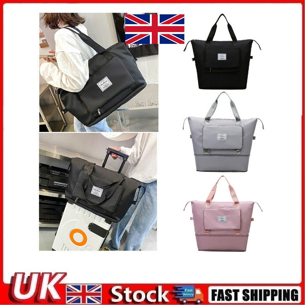 Large Capacity Folding Waterproof Multi Travel Bag Handbag Duffle Bag for Women - Grey Pink Black