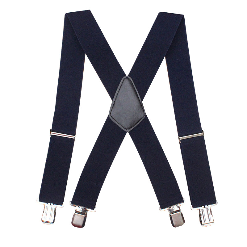 MENS 35M 50MM WIDE HEAVY DUTY X SHAPE BRACES ELASTIC SUSPENDERS TROUSER CLIPS UK