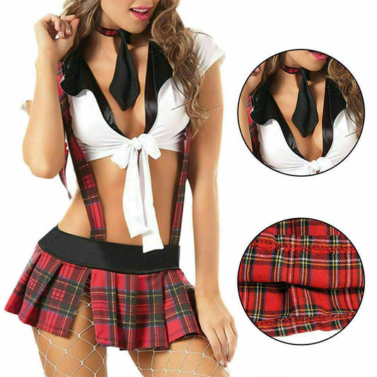 Women Secretary Costume Uniform Naughty School Girl Outfit Fancy Dress for Cosplay Party- Free Size