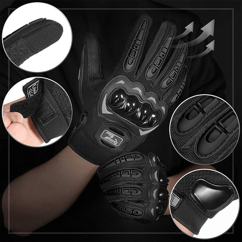 Thermal Motorbike Motorcycle Gloves Knuckle And Finger Protection Black sizes XXL XL L M Winter Summer