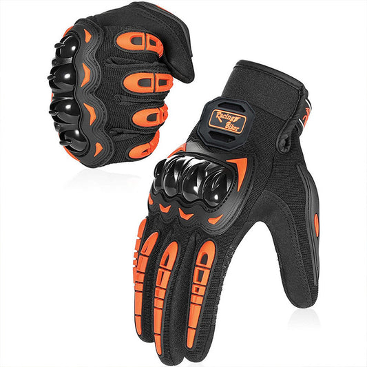 Thermal Motorbike Motorcycle Gloves Knuckle And Finger Protection orange sizes XXL L M Winter Summer