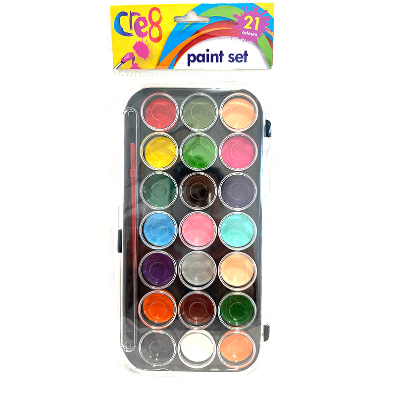 Assorted Colours Paint Set 21 Colours Paint Set with Brush