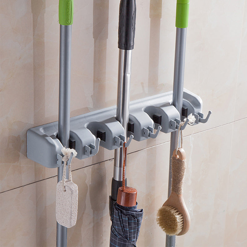 Mop Broom Holder Duty Wall Mounted Tool Organizer for Bathroom Kitchen Garden