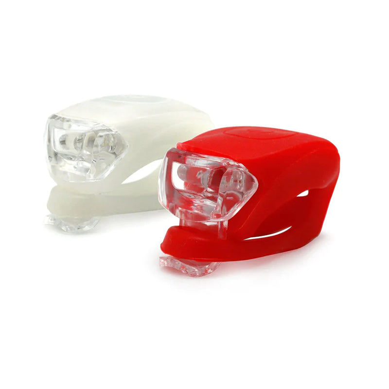 2X LED Bike Lights Front and Back Clip-On Silicon Bicycle Lights with Waterproof Silicone Housing - Random Colour