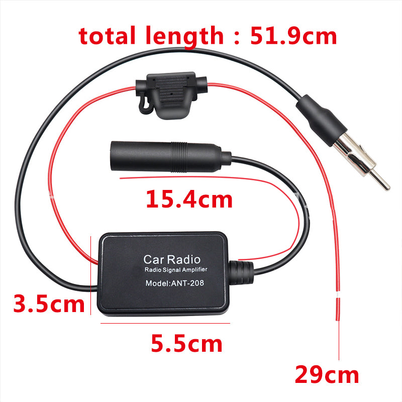 Universal FM/AM Signal Amplifier 12V Car Radio Signal Booster Din Aerial Antenna