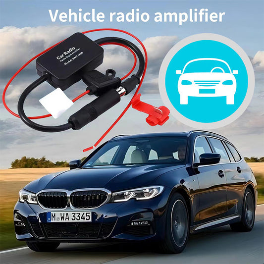 Universal FM/AM Signal Amplifier 12V Car Radio Signal Booster Din Aerial Antenna