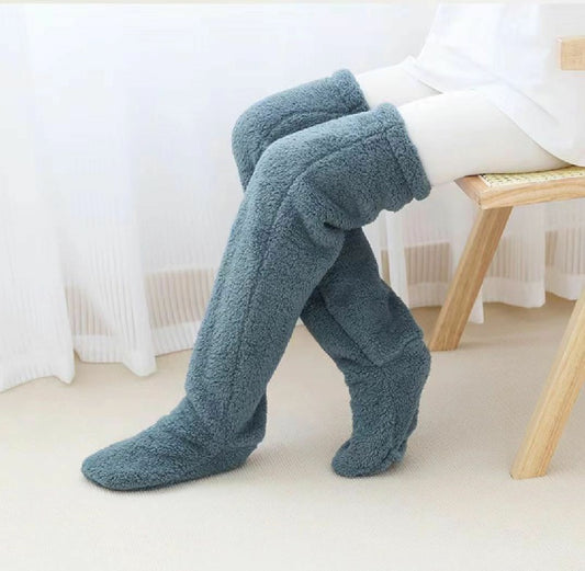 Soft Fluffy Sock Slipper Plush Cozy Socks Fuzzy Winter Socks for Women - Blue