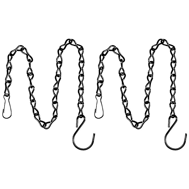 10 Pack Garden Plant Hanging Chains Basket Hanging Chains with Hooks Clips - Black