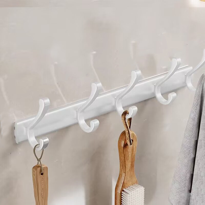 Wall Hanger Hooks Heavy Duty Coat Rack Wall Mounted Sikver 4 Hooks 5 Hooks 6 Hooks