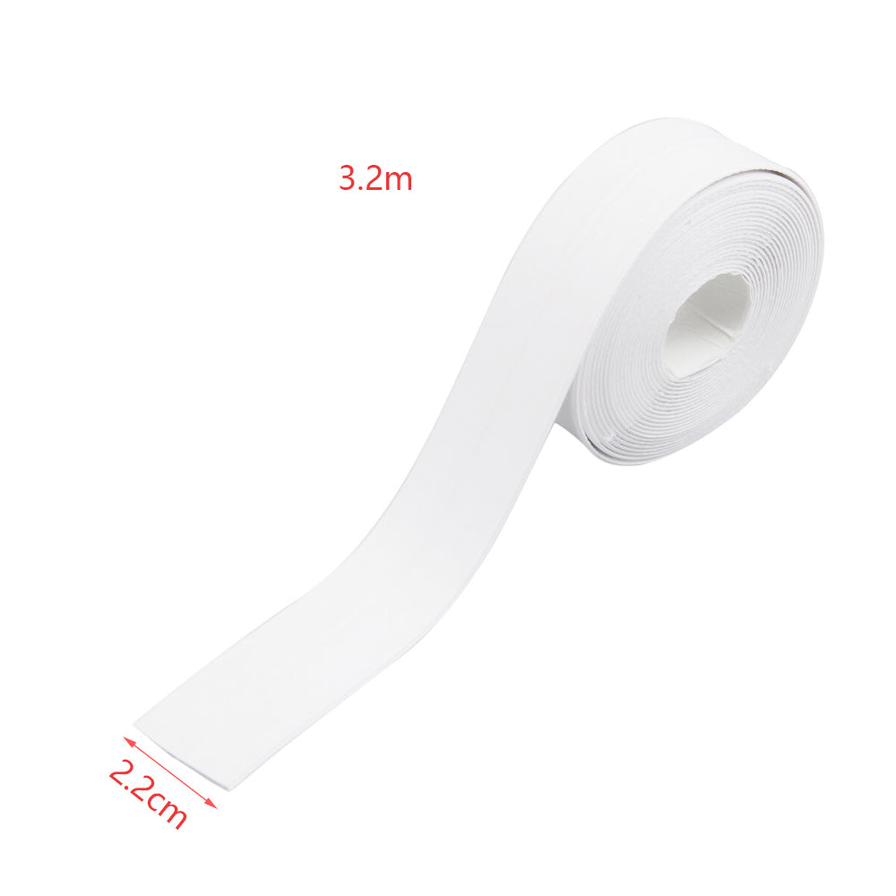 2pcs Caulk Tape Strip Bathroom Kitchen Self Adhesive Sealant Tape Edge Sink Wall 2.2x3.2cm - White