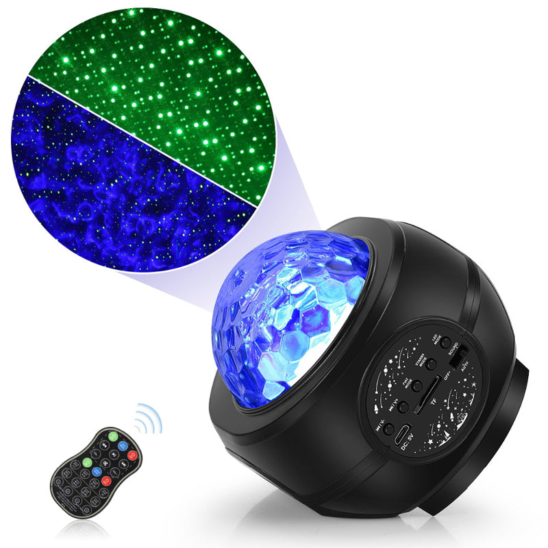 LED Galaxy Projector Starry Music Night Light Star Sky Projection Lamp for Party - Black