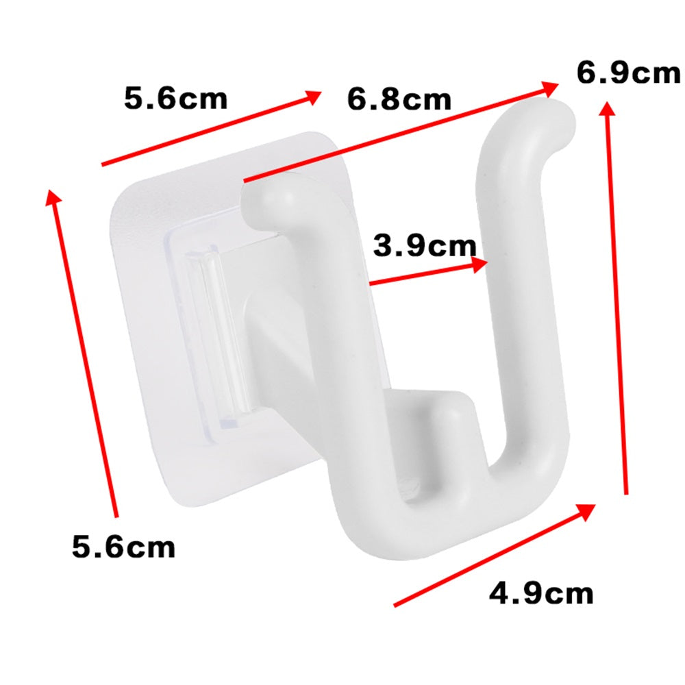 10pcs Wall Mounted Slipper Hooks Shoes Rack Hanging Shelf Self Adhesive Holder Organizer - White