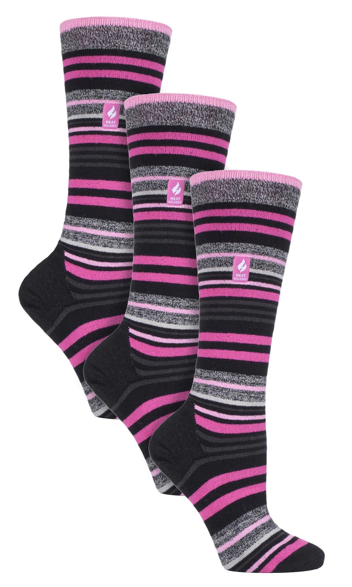 3 Pair Ultra Lite Ladies Ski Socks Colour Dark Blue Stripe Cream Zig Zag Black Zig Zag Black Stripe Black Fairisle Cream Fairisle