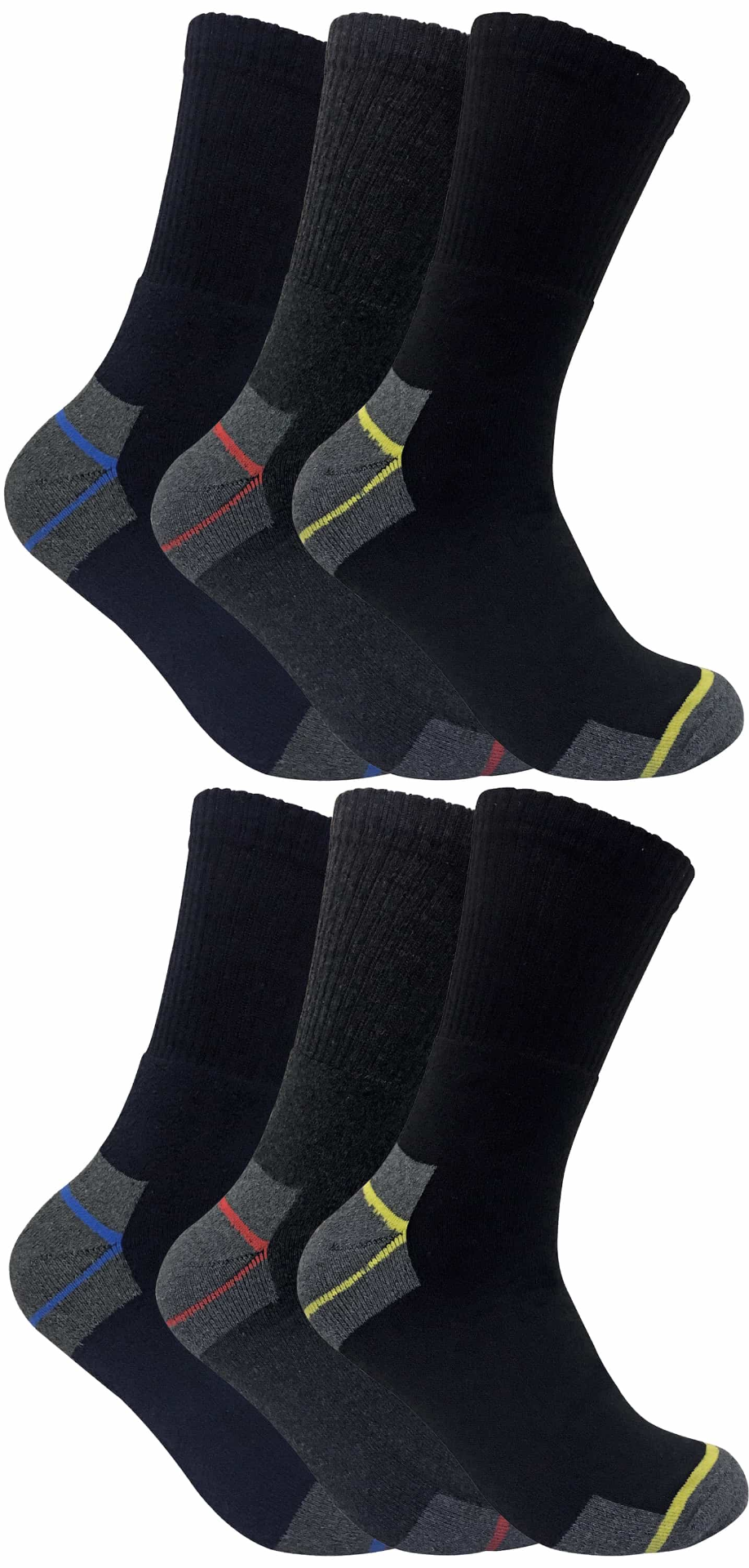 6 Pairs Mens Heavy Duty Cotton Ultimate Work Socks