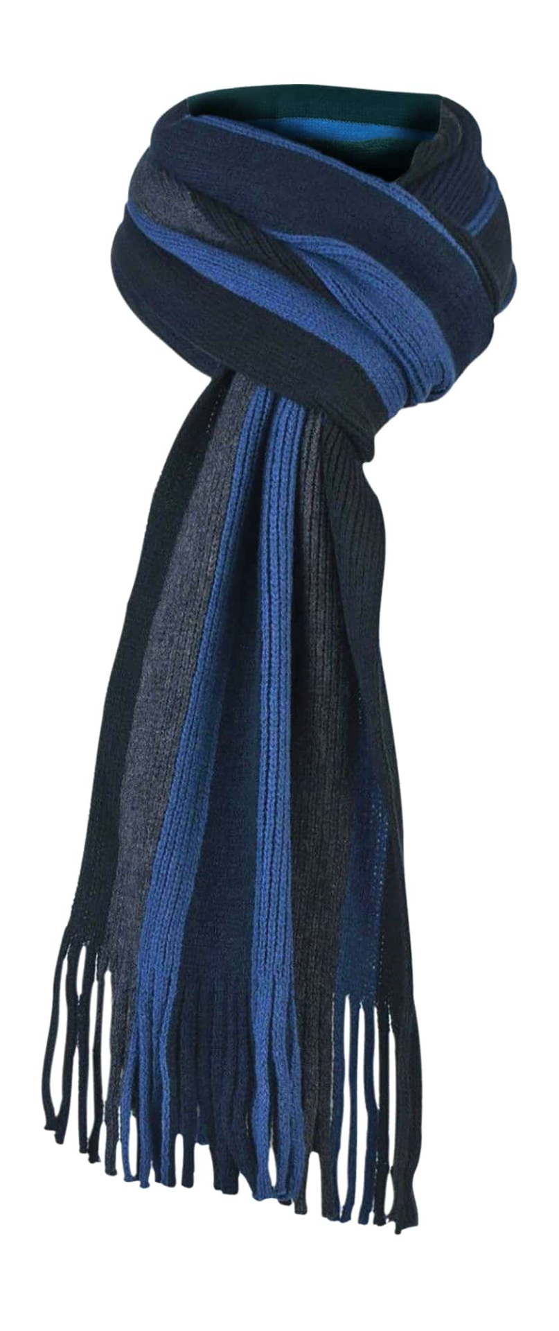 Mens Warm Knitted Striped Patterned Winter Scarf Black Brown Purple Grey Blue Orange