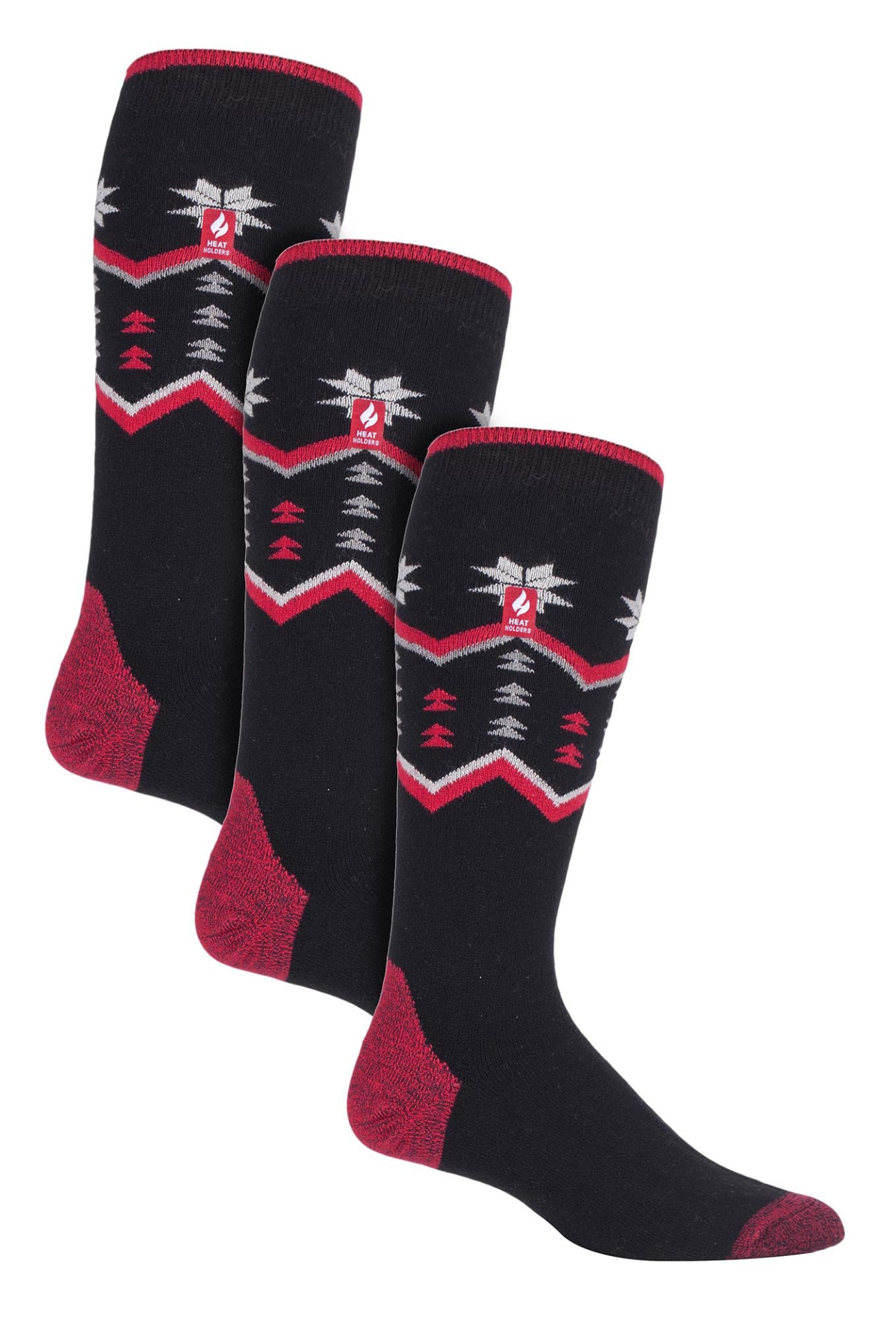 3 Pair Ultra Lite Mens Ski Socks Colour Black Fairisle Black Stripe Grey Zig Zag Dark Blue Stripe Grey Fairisle Dark Blue Zig Zag