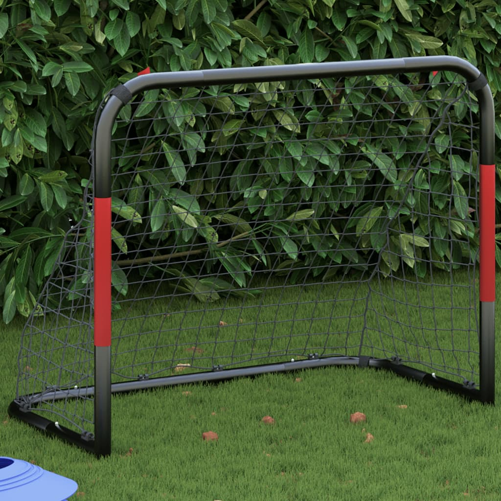 vidaXL Soccer Goal with Net Red and Black 90x48x71 cm Steel