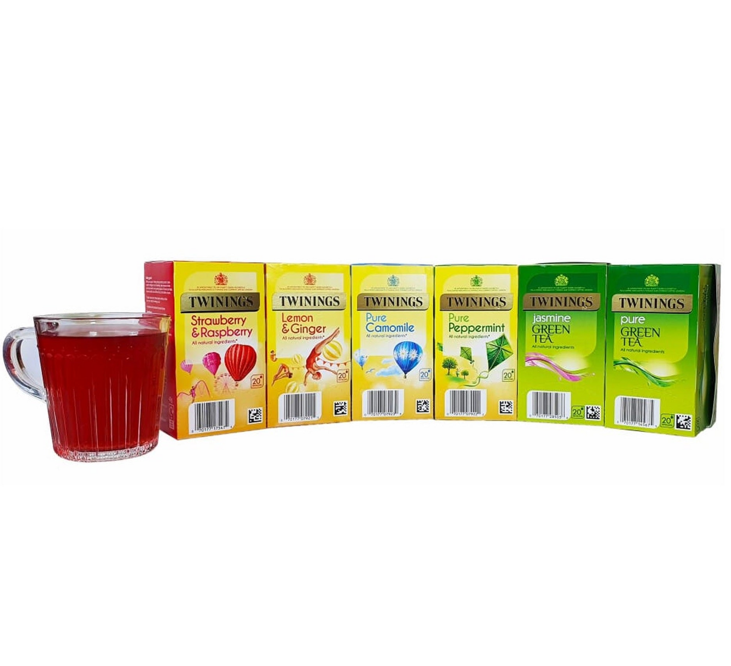 Twinings Infusions Fruit Green Variety Pack 6 x 20 Assorted Tea Envelopes Refill