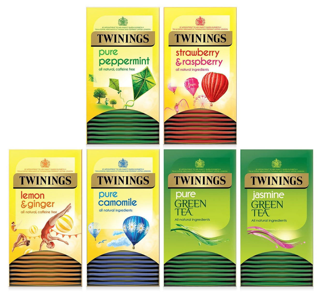 Twinings Infusions Fruit Green Variety Pack 6 x 20 Assorted Tea Envelopes Refill