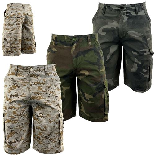 Mens Ripstop Camouflage Cargo Shorts UK Size 30W 32W 34W 36W 38 Beige Green Grey