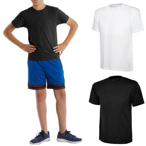 Kids Cotton T-Shirt Colours: Black White Sizes: 5-6 to 11-13