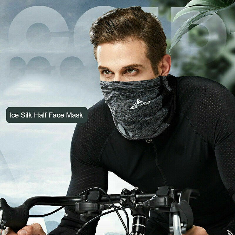 Neck Gaiter Bandana Headband Cooling Face Scarf Shield Head Cover Snood Scarves - Grey