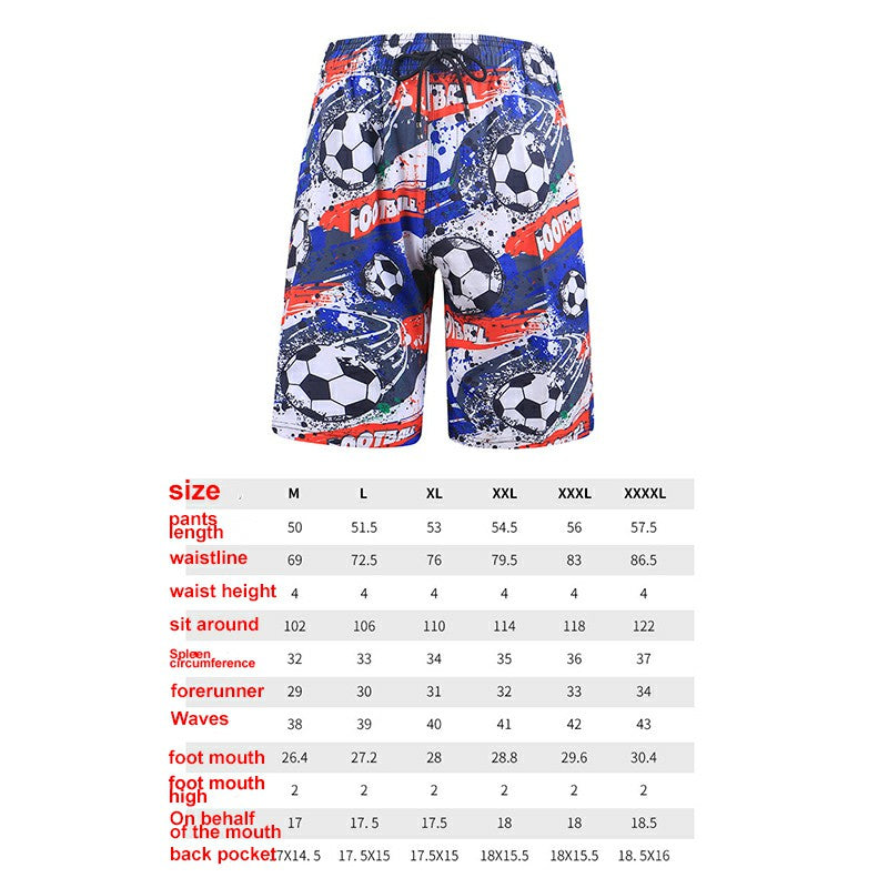 Men Beach Shorts Tropical Football Printed Swimwear Surffing Shorts XL 2XL 3XL 4XL