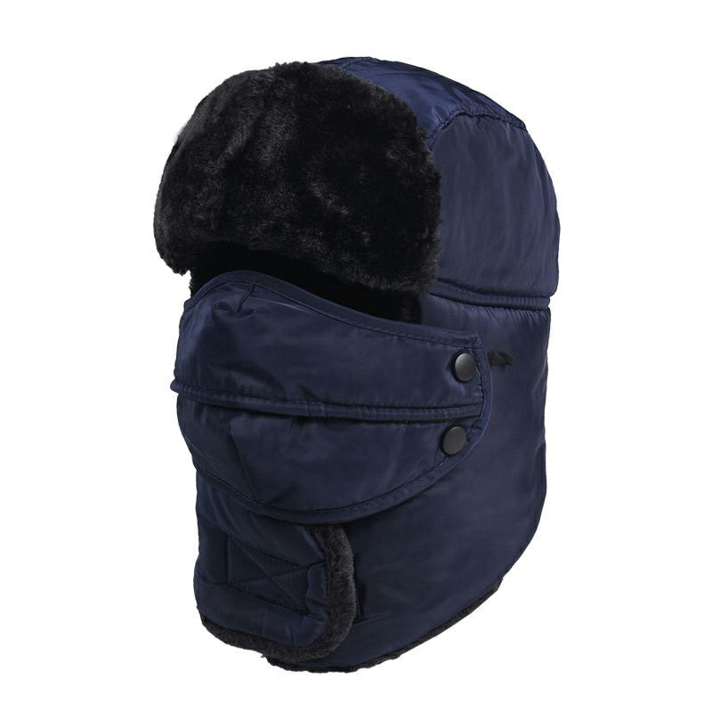 Unisex Winter Trooper Trapper Bomber Hat with Ear Flap Keeping Warm for Skating Skiing Outdoor Activities - Navy