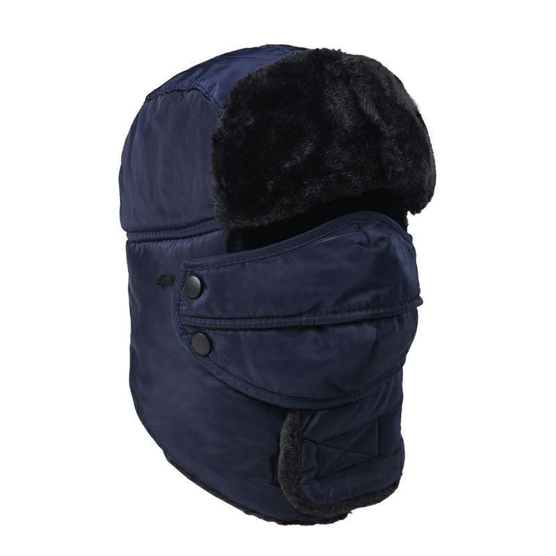 Unisex Winter Trooper Trapper Bomber Hat with Ear Flap Keeping Warm for Skating Skiing Outdoor Activities - Navy