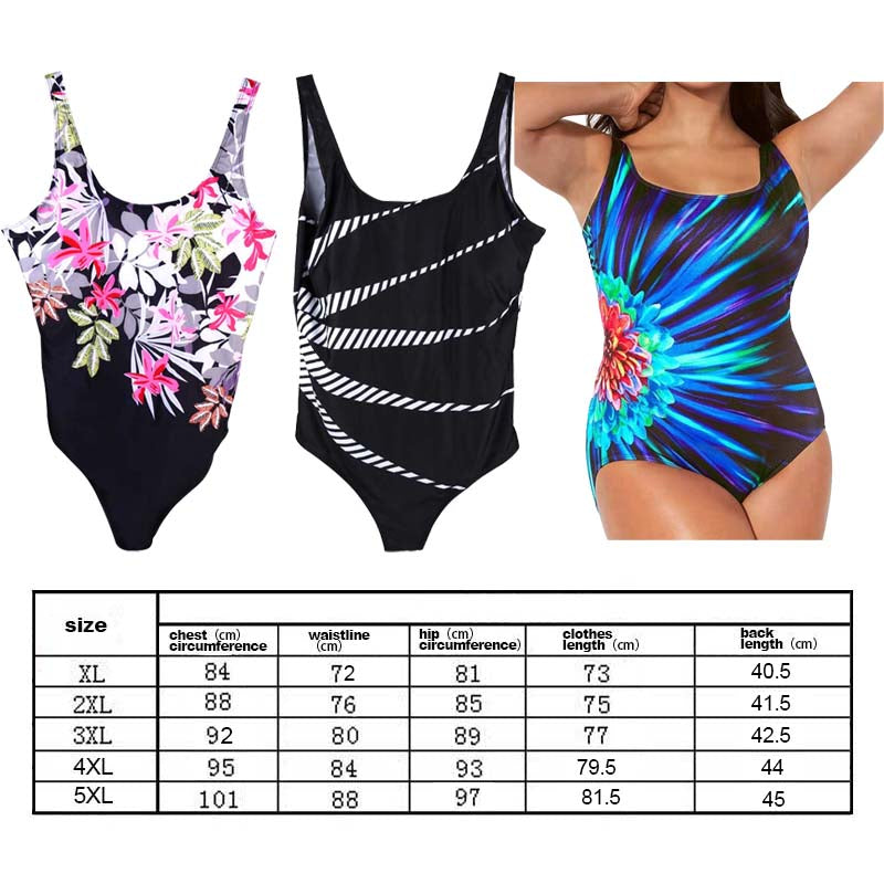 One Piece Beach Tummy Control Swimsuit Padded Bikini Swimwear Swimming Costume - Black