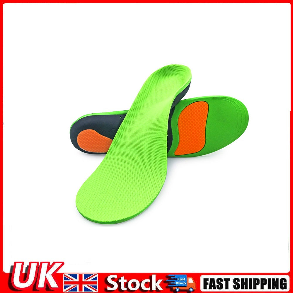 Shoe Insoles Arch Support Plantar Fasciitis Orthotic Flat Feet Gel - L Orange Bottom