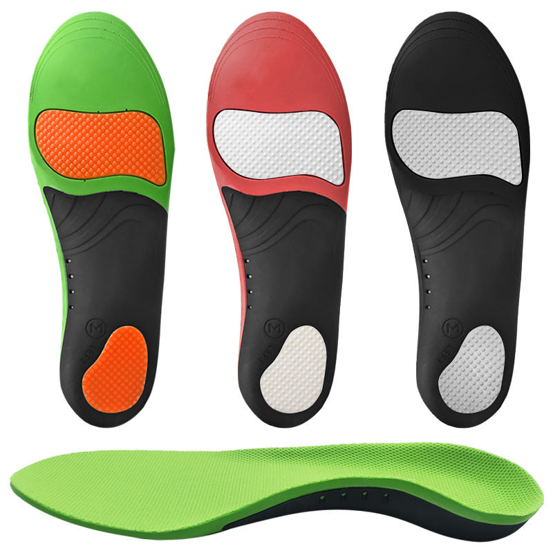 Shoe Insoles Arch Support Plantar Fasciitis Orthotic Flat Feet Gel - L Orange Bottom