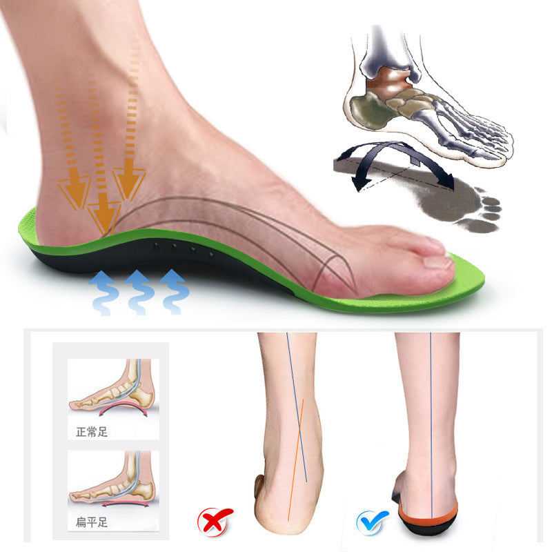 Shoe Insoles Arch Support Plantar Fasciitis Orthotic Flat Feet Gel - L Orange Bottom