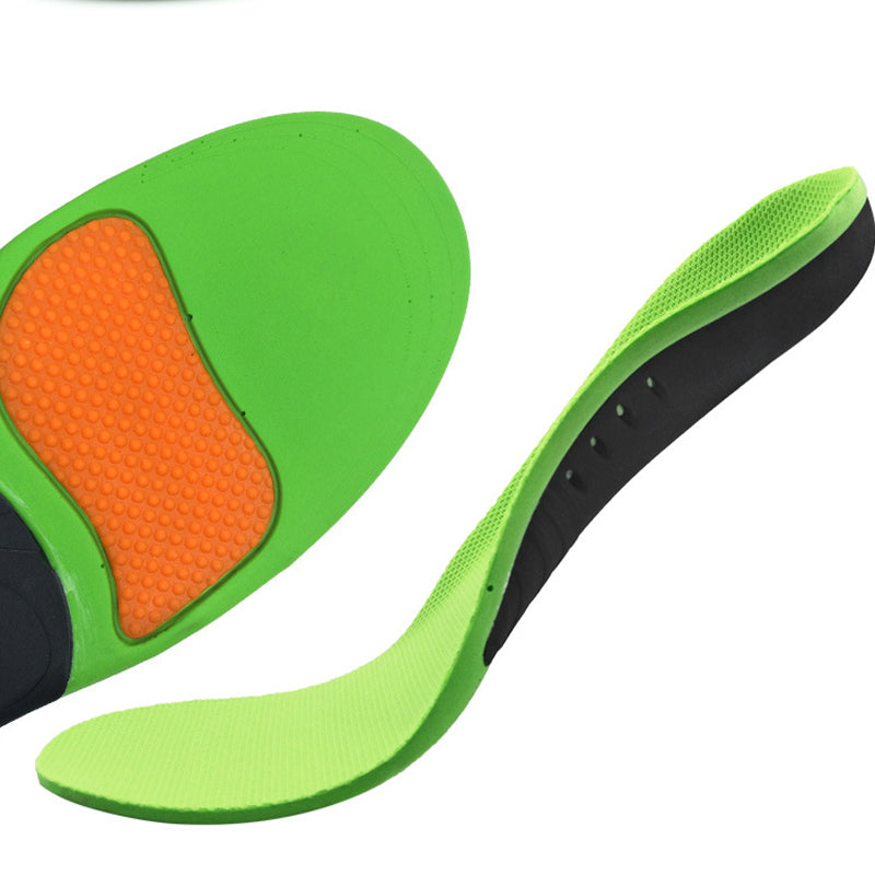 Shoe Insoles Arch Support Plantar Fasciitis Orthotic Flat Feet Gel - L Orange Bottom