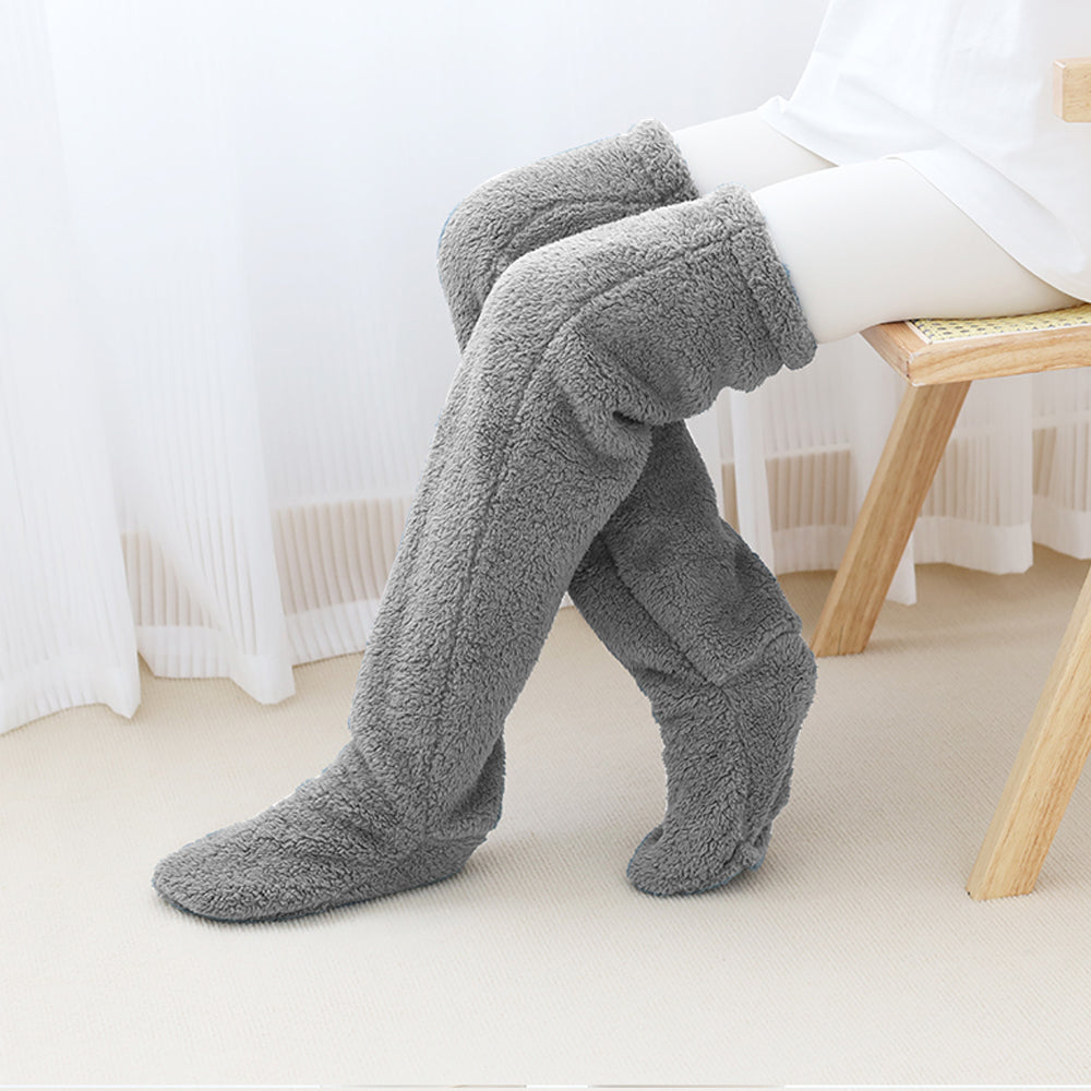 Soft Fluffy Sock Slipper Plush Cozy Socks Fuzzy Winter Socks for Women - Deep Grey