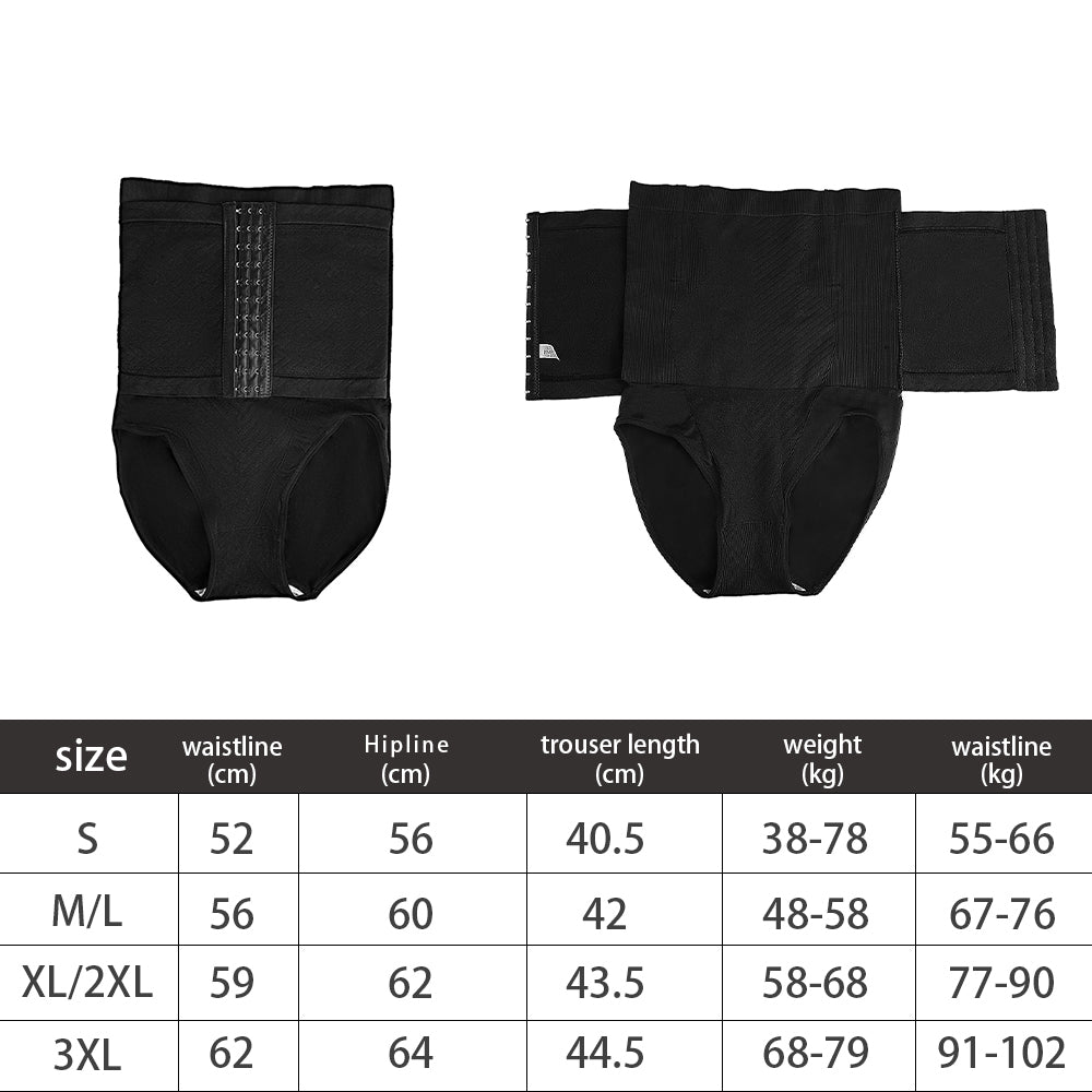 High Waist Tummy Control Body Shaper Butt Lifter Panties Waist Shapewear for Women - Black