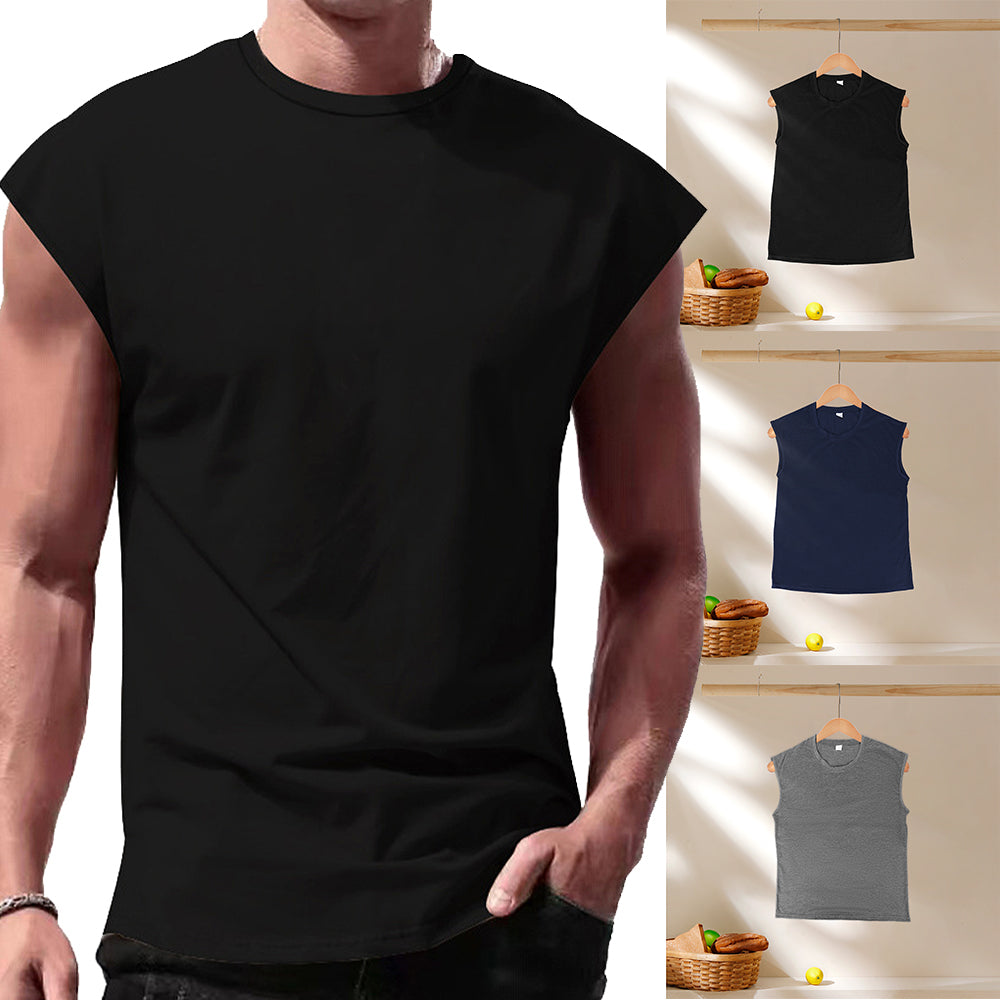 Mens Vest Tops Sleeveless Shirts T-Shirt Oversized Tee for Summer Gym Sports Sizes XL 2XL 3XL Black Navy Grey