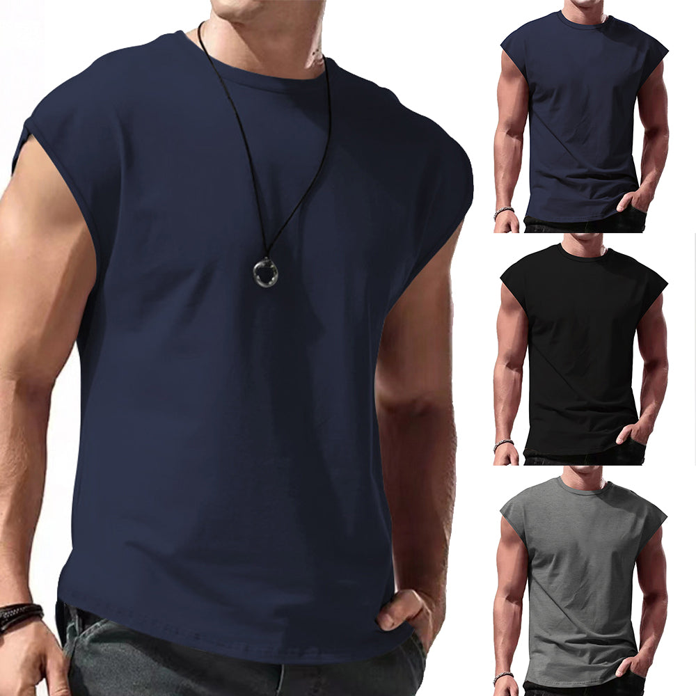 Mens Vest Tops Sleeveless Shirts T-Shirt Oversized Tee for Summer Gym Sports Sizes XL 2XL 3XL Black Navy Grey