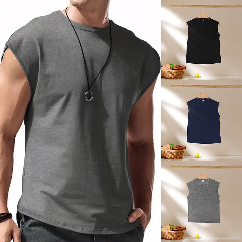 Mens Vest Tops Sleeveless Shirts T-Shirt Oversized Tee for Summer Gym Sports Sizes XL 2XL 3XL Black Navy Grey