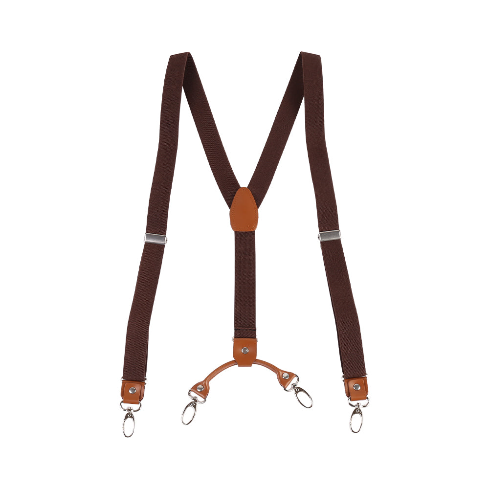 Y Back Adjustable Suspenders Elastic Straps with Metal Snap Hooks  - Multiple Colours