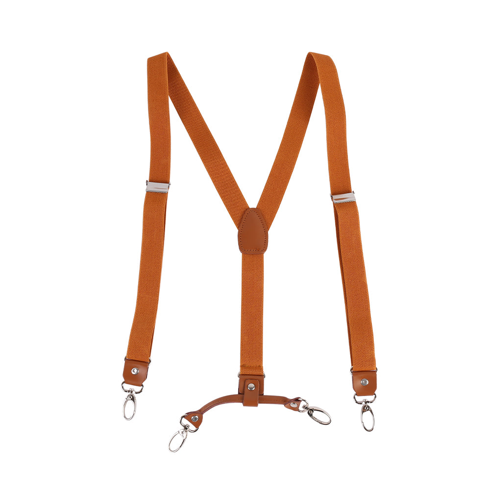 Y Back Adjustable Suspenders Elastic Straps with Metal Snap Hooks  - Multiple Colours