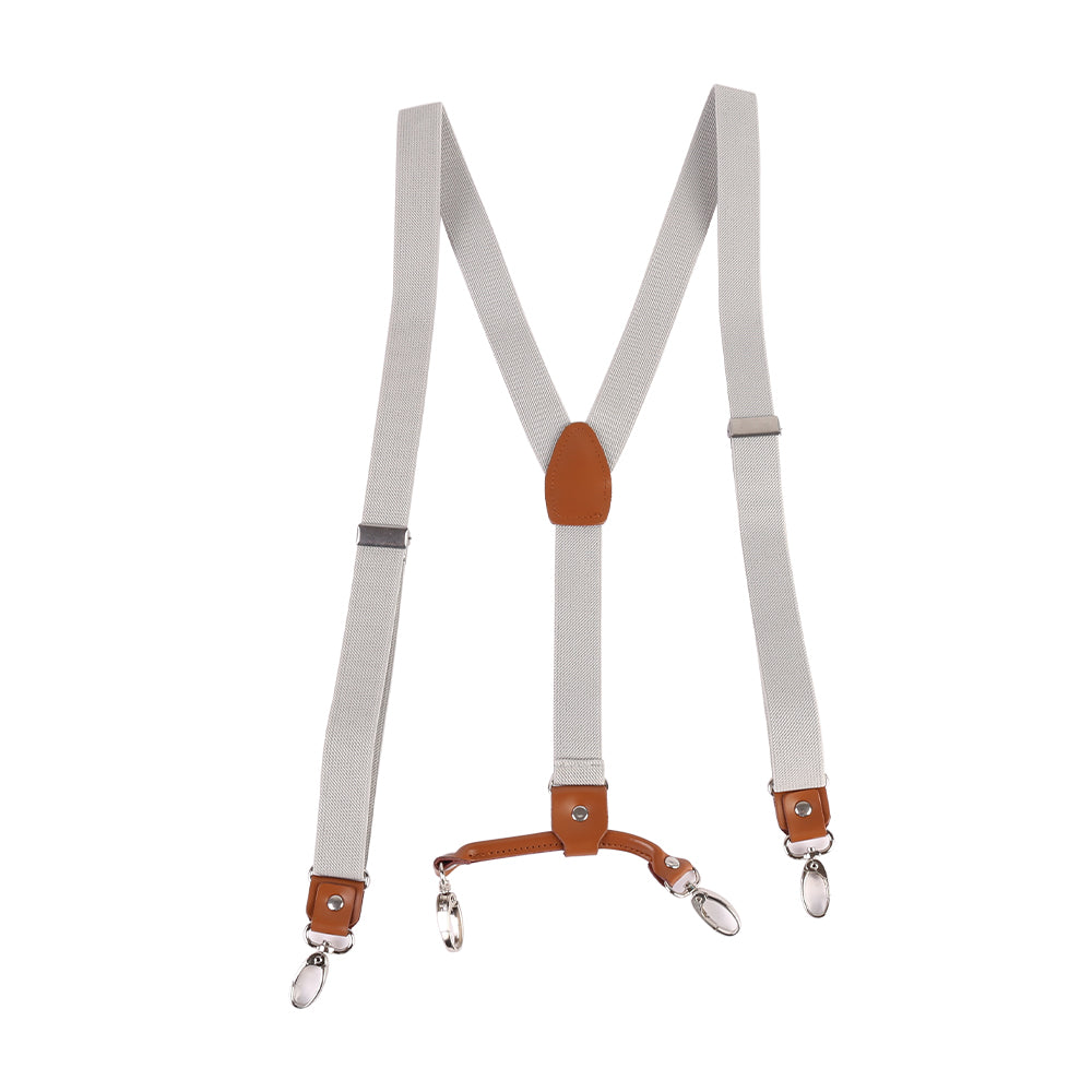 Y Back Adjustable Suspenders Elastic Straps with Metal Snap Hooks  - Multiple Colours