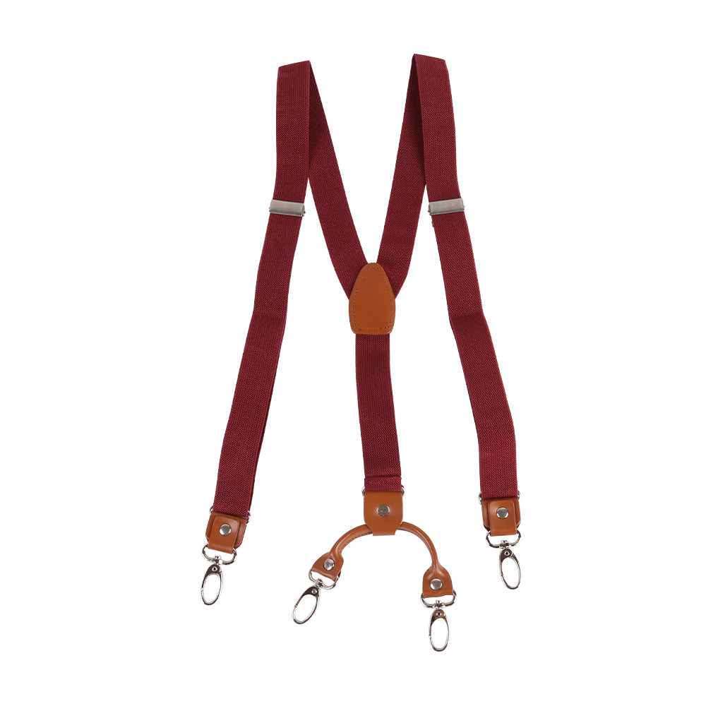 Y Back Adjustable Suspenders Elastic Straps with Metal Snap Hooks  - Multiple Colours