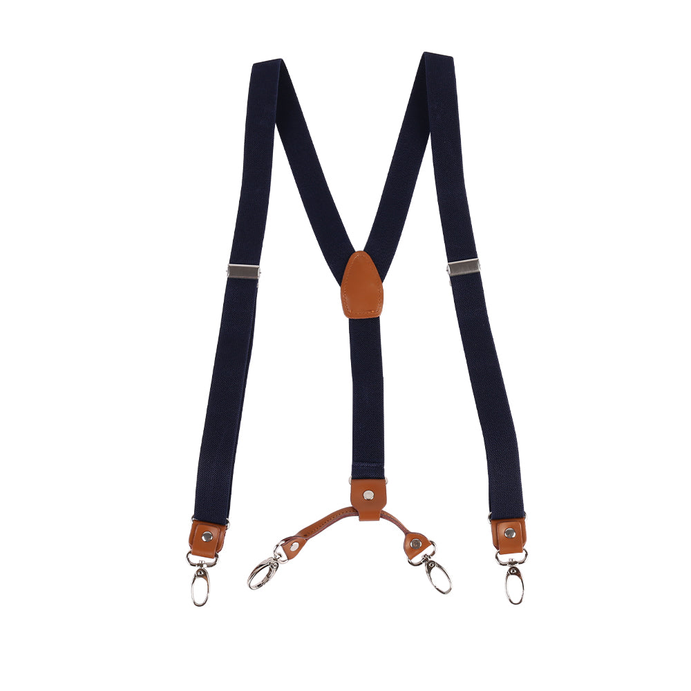 Y Back Adjustable Suspenders Elastic Straps with Metal Snap Hooks  - Multiple Colours